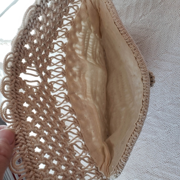 Macramé Shoulder Clutch Purse 9"x5.5" - Picture 7 of 11